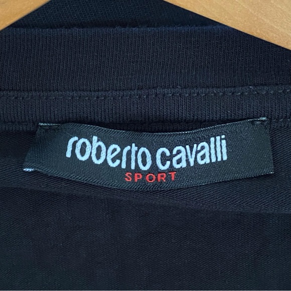 Roberto Cavalli Black yellow blue horse print crewneck short sleeve T-shirt - Picture 11 of 13